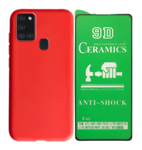 Estuche Forro En Silicona + Cerámica Para Samsung A21s