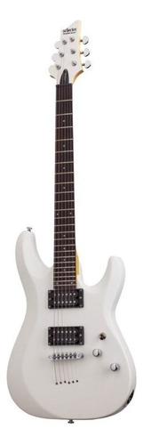 Guitarra Eléctrica Schecter C-6 Deluxe De Tilo Satin White Satin Con Diapasón De Palo De Rosa