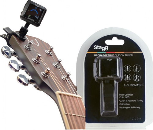 Afinador Clip Recargable Stagg Ctu-c12 Para Guitarra Ukulele