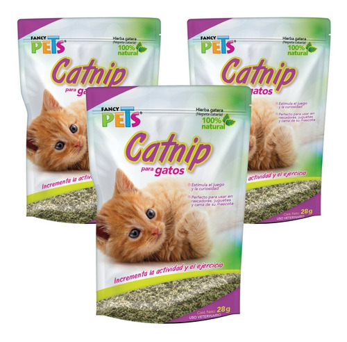 3 Piezas Catnip Atrayente Para Gatos Plus 28 Gr Fancy Pets