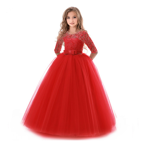 Vestido De Princesa Flower Girl Para Niños Ings Formal Con L