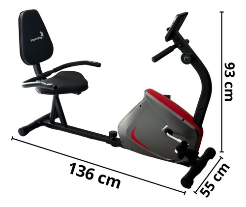 Bicicleta Ergométrica Horizontal Magnética Monitor Portátil