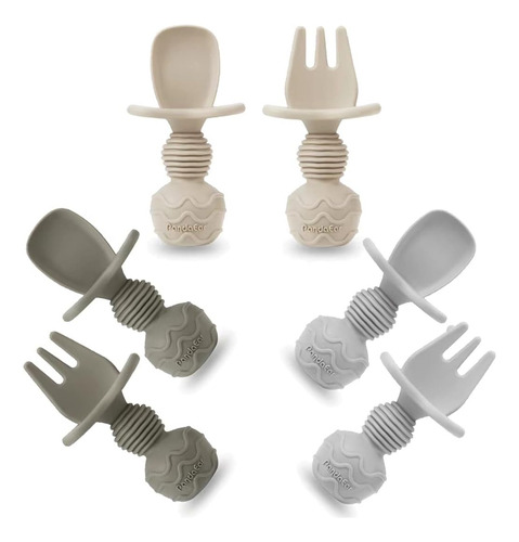 Pandaear Cucharas De Silicona Para Bebés Y Utensilios Para N