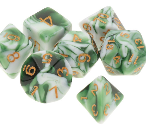2 X 7 Juegos De Tableros De Dados Dados De Blanco Verde