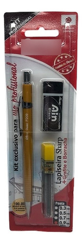 Lapiseira Pentel Sharp P209 Mostarda 0,9+ Grafite E Borracha