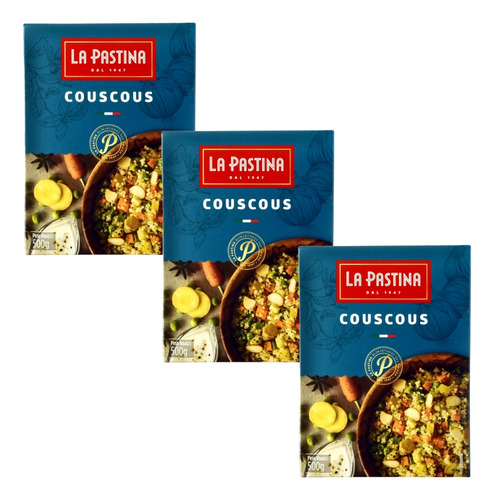 Kit 3 Couscous Italiano La Pastina Cuscus Marroquino 1,5 Kg