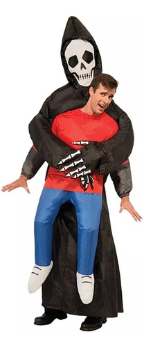 Fantasma Negro Aterrador Inflable Disfraz Traje Mujer Hombre Navidad Halloween Para Adulto 150-190cms