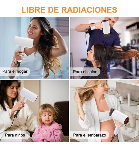 Secadora De Cabello Profesional De 3 Veloc Y 1800w Portátil