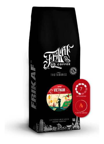 Cafe En Grano Intenso Robusta Vietnam Frikaf Doble Cafeina