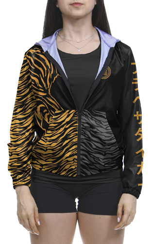 Jaqueta Feminina Corta Vento Luta Tiger Tigre Animal Print