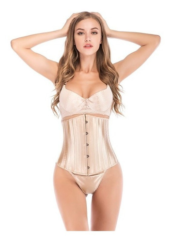 Corset Cinturilla Color Beige 24 Varillas De Acero + Hilo