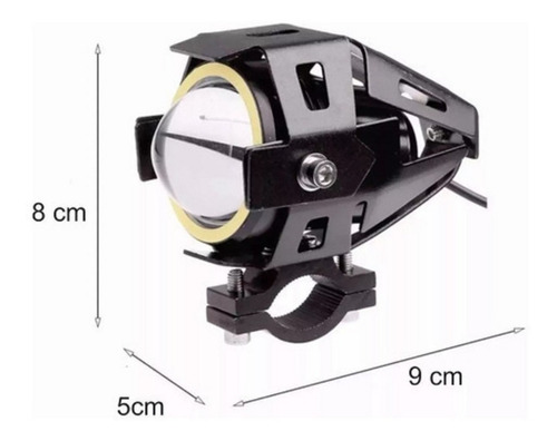 Imagen 9 de 9 de Par De Faro Auxiliar U7 Led Para Moto-cuatri Con Ojo Angel