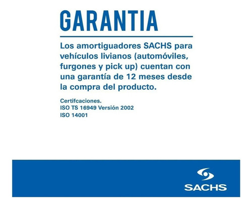 Amortiguador Sachs P/ Ford Ranger Desde 2013 Delantero