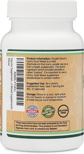 Horny Goat Weed Epimedium 20%icarins Capsulas Libido Hombres