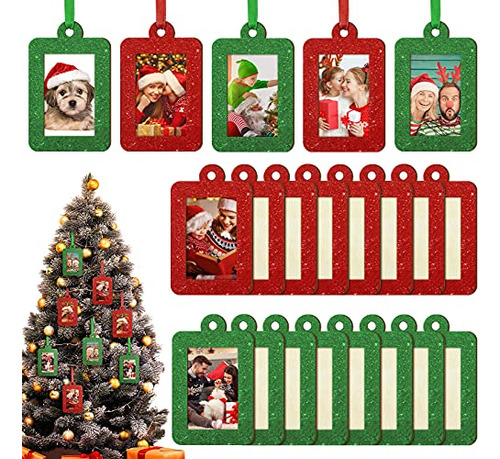 16 Pcs Christmas Photo Ornament Frame Xmas Picture Fram...