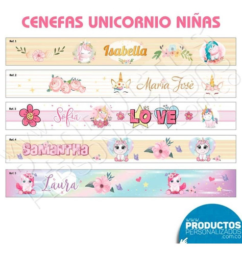 Vinilos Cenefas Infantiles Unicornio Personalizado 9 Mts