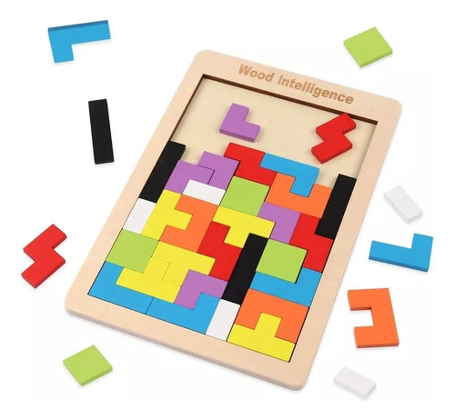 Juguete Didáctico Educativo Madera Ligera Tangram Tetris