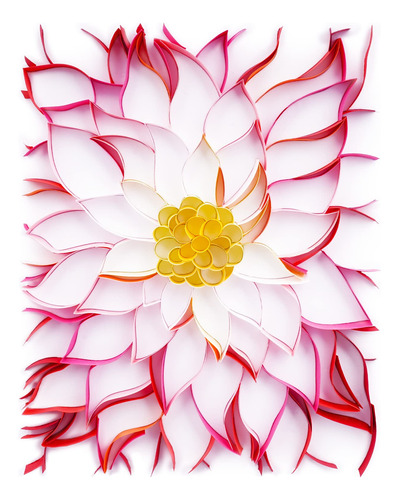 Kit Quilling Papel Para Adulto Flor Floreciente 8 X 10  Mano