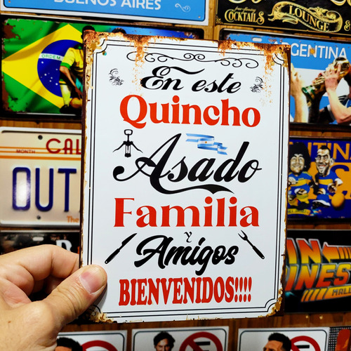 Cartel Chapa Personalizados Vintage Quincho Parrilla