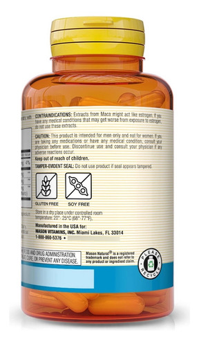L-arginina Con Maca Mason Natural 80 Cápsulas