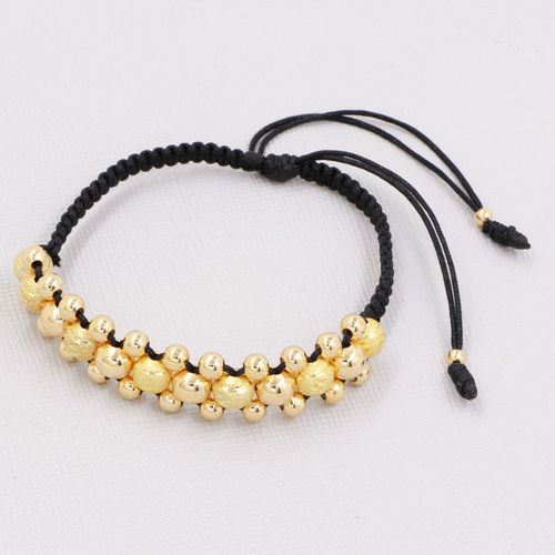 Pulsera Tejida Macramé En Oro Laminado 18k