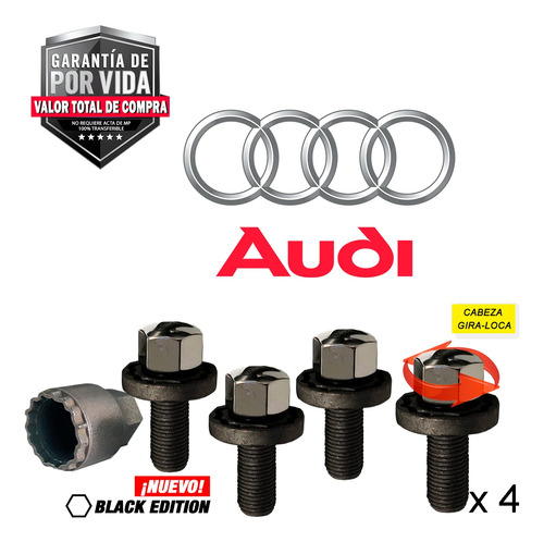 Birlos Seguridad Audi S3 Gasolina Galaxylock Envío Gratis!