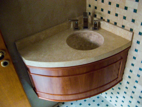 Imagen 4 de 10 de Mesada Travertino Turco Apomazado, Baño - Forma Y Diseño