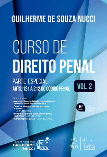 Curso de Direito Penal - Parte Especial - Vol. 2, de Nucci, Guilherme de Souza. Editora Forense Ltda., capa mole em português, 2022