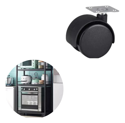 Roda Para Carrinhos E Móveis Tudo Na Willys 40mm Branca Plastica Color Preto 40mm De Diâmetro X 20mm De Espessura Kit X 40 Unidades