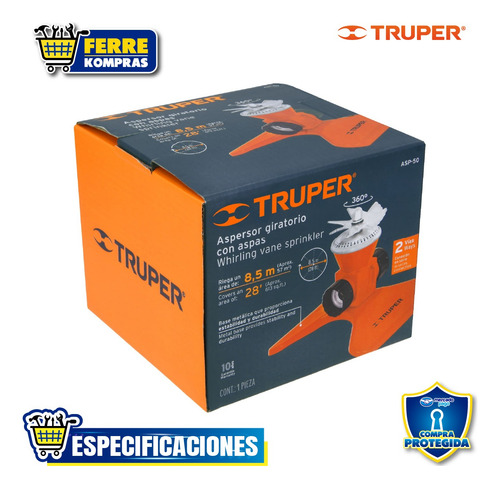 Aspersor Base Metálica, Con Aspas De Aluminio 10329
