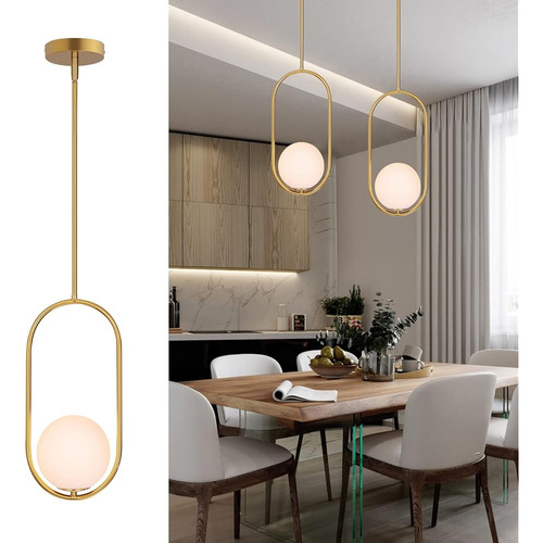 Bomluzo Modern Pendant Lighting Gold Hanging Light Fixture P