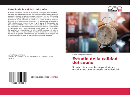 Libro: Estudio Calidad Del Sueño: Su Relación Con T