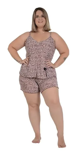 Short Doll Pijama Plus Size Feminino Curto 56 Ao 60 Extra | Parcelamento  sem juros