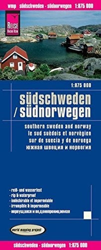 Noruega Sur Y Suecia Sur, Mapa De Carreteras Impermeable. Es