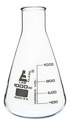 Frasco De Erlenmeyer, 1000 Ml - Vidrio Borosilicato - Cuello