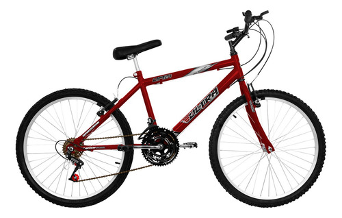 Bicicleta Ultrabikes Aro 24 Pedivela 165mm Câmbio 18 Marchas Cor Vermelho Tamanho do quadro 15