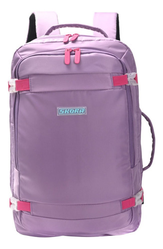 Mochila Viajera 18 Gwen Skora Q Color Lila Diseño De La Tela Liso