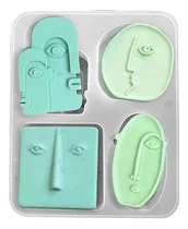 Comprar Molde Silicona Rostros De Piedra Esculturas Resina Velas Jab Color Cristal