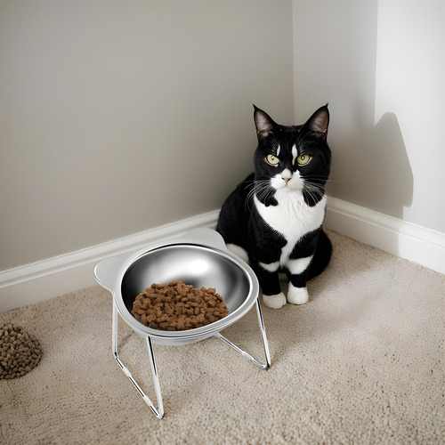 Cuencos De Comida Para Gatos De Acero Inoxidable Cuenco Elev