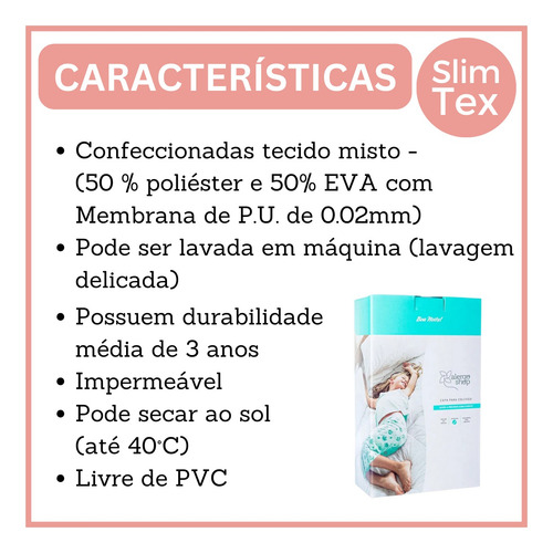 Capa Antiácaro Colchão Solteiro Slim Tex + Trav Alergoshop