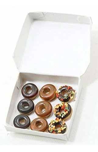Casa De Muñecas En Miniatura Conjunto De 9 Delicioso Donuts 