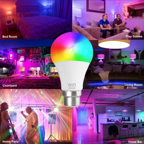 15w 2 Bombillas Wifi Luz Led Inteligente E27 Lámpara Rgb+cct (Usado)