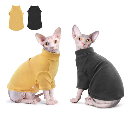 Idepet Sphynx - Paquete De 2 Sueteres Para Gatos, Cuello Alt