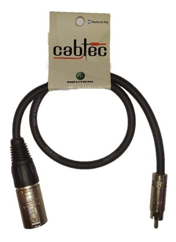 Cable Xlr Canon Macho A Rca 25cm Fichas Neutrik Rean Cab-tec