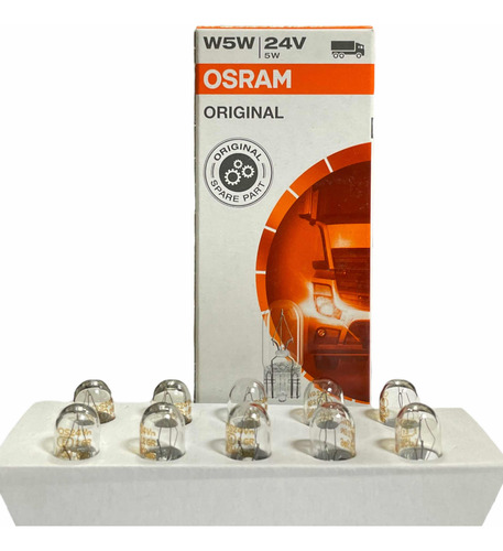 Caja 10x Foco Halógeno Industria Camiones Osram 24v 2845 W5w