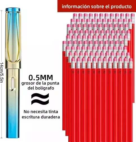 Lápices Infinito Color Tornasol Metálico Con Goma Escolar