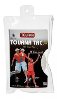 Pacote Cubre Grip Overgrip Tourna Tac Xl Blanco, 10 unidades +c
