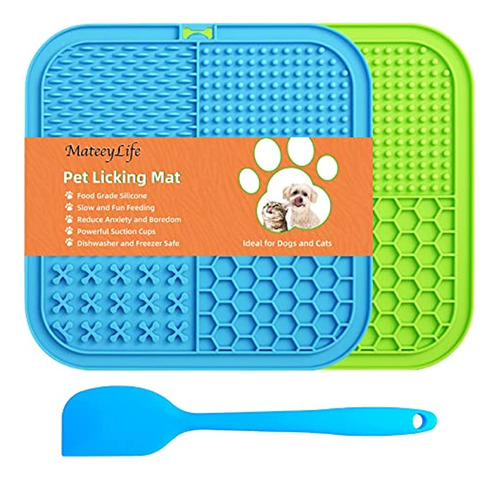 Mateeylife Licking Mat Para Perros Y Gatos 2pcs, Premium Lic