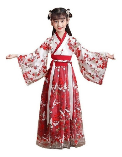 Vestido De Estilo Chino Hanfu De Otoño E Invierno Para Niñas