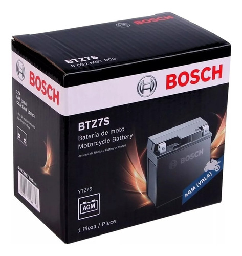 Bateria Bosch Gel Btz7s Honda Xre 300 Wr 450 Cbr 1000 Rr Rpm